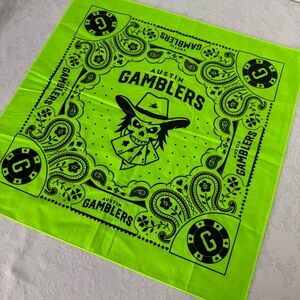 Austin Gamblers Texas Profesional Bull Riding Team Neon Green Bandana Gear